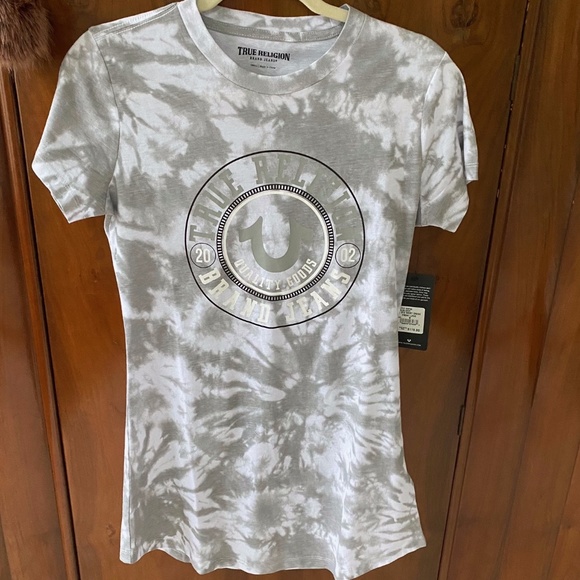 NEW True Religion Tie-Dye Logo T-shirt Dress,Sz S - Picture 2 of 3